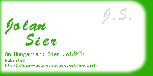 jolan sier business card